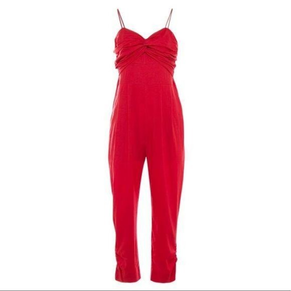 NWT Farm Rio Cherry red cropped jumpsuit Size XS - Picture 3 of 14